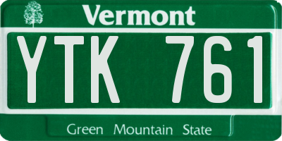 VT license plate YTK761