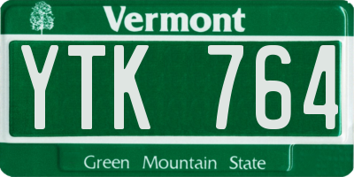 VT license plate YTK764