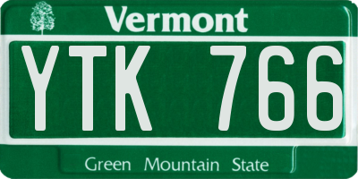 VT license plate YTK766