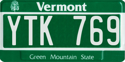 VT license plate YTK769
