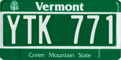 VT license plate YTK771