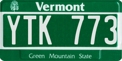 VT license plate YTK773