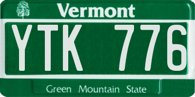 VT license plate YTK776
