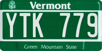 VT license plate YTK779