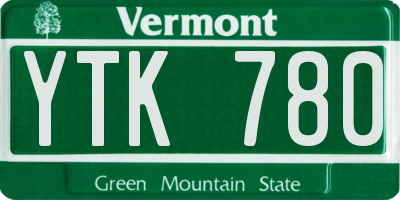 VT license plate YTK780