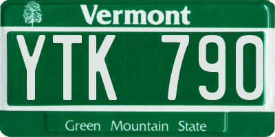 VT license plate YTK790