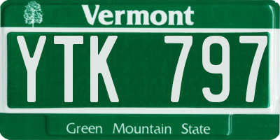 VT license plate YTK797