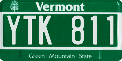 VT license plate YTK811