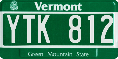 VT license plate YTK812