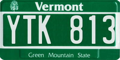 VT license plate YTK813