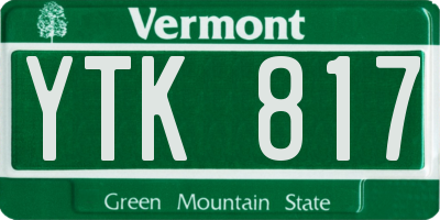 VT license plate YTK817