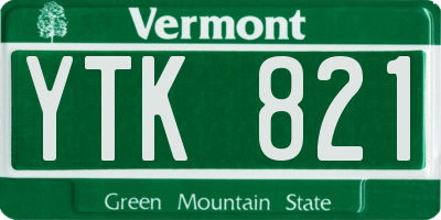VT license plate YTK821