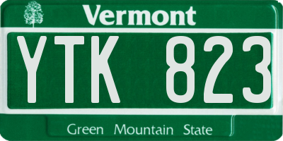 VT license plate YTK823