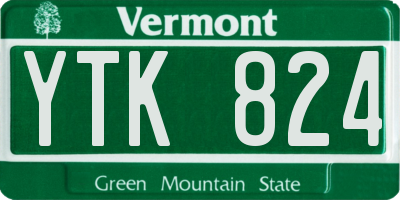 VT license plate YTK824