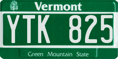 VT license plate YTK825