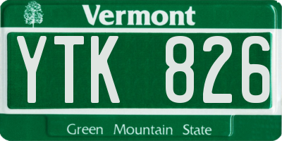 VT license plate YTK826