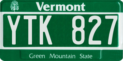 VT license plate YTK827