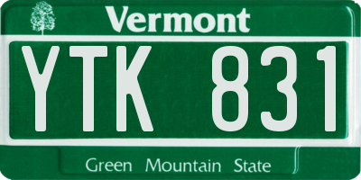 VT license plate YTK831