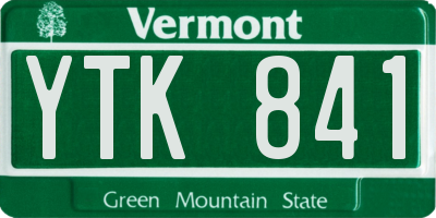 VT license plate YTK841