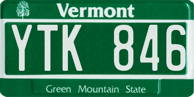 VT license plate YTK846
