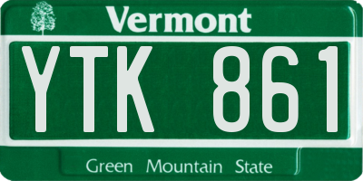 VT license plate YTK861