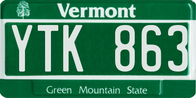 VT license plate YTK863