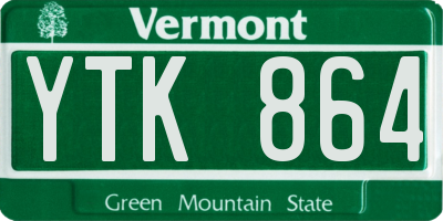 VT license plate YTK864