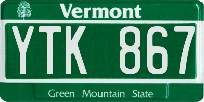 VT license plate YTK867