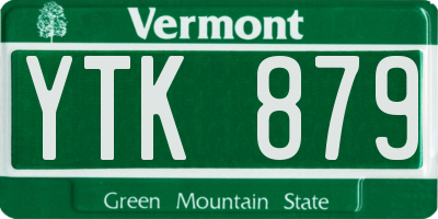 VT license plate YTK879