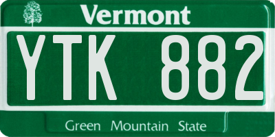 VT license plate YTK882