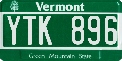 VT license plate YTK896