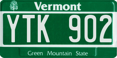 VT license plate YTK902