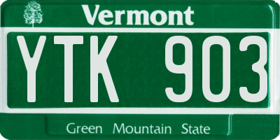 VT license plate YTK903
