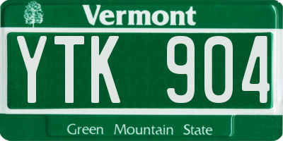 VT license plate YTK904
