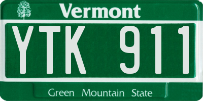 VT license plate YTK911