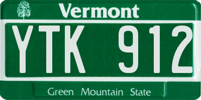 VT license plate YTK912