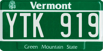 VT license plate YTK919