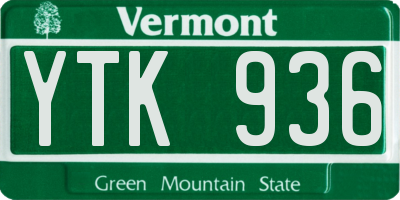 VT license plate YTK936