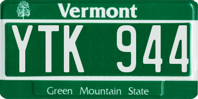 VT license plate YTK944