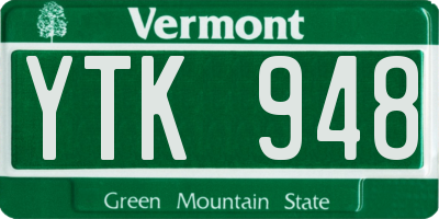 VT license plate YTK948