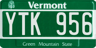 VT license plate YTK956
