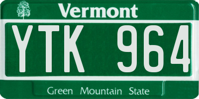 VT license plate YTK964