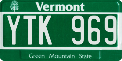 VT license plate YTK969
