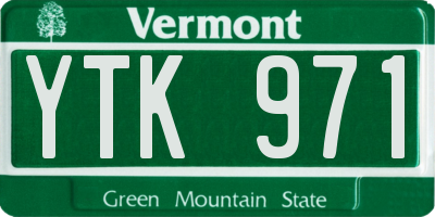 VT license plate YTK971