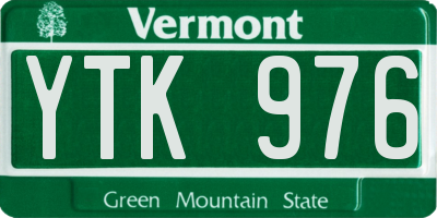 VT license plate YTK976