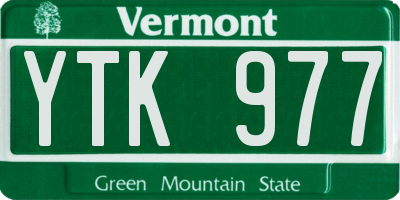 VT license plate YTK977