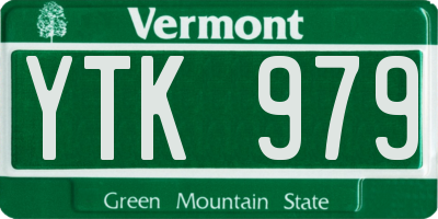 VT license plate YTK979