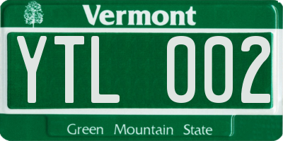 VT license plate YTL002