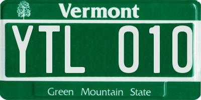 VT license plate YTL010