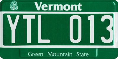 VT license plate YTL013